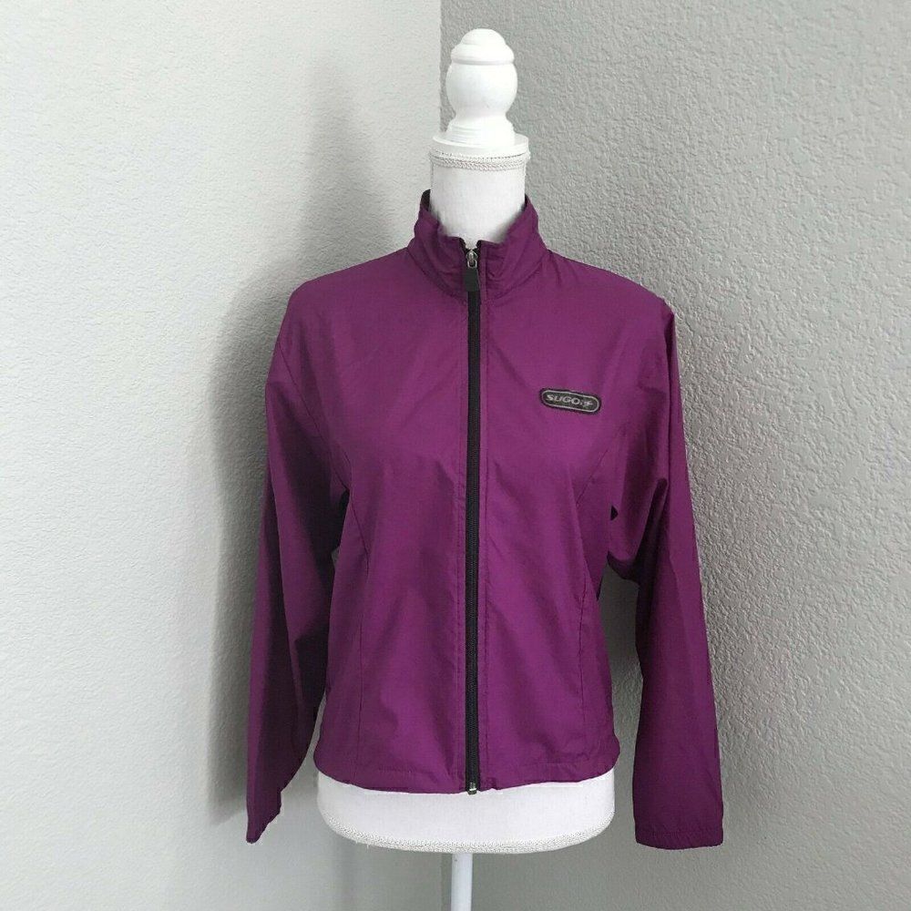 Sugoi Womens Purple Long Sleeves Full Zip Mock Neck Windbreaker Jacket Size S